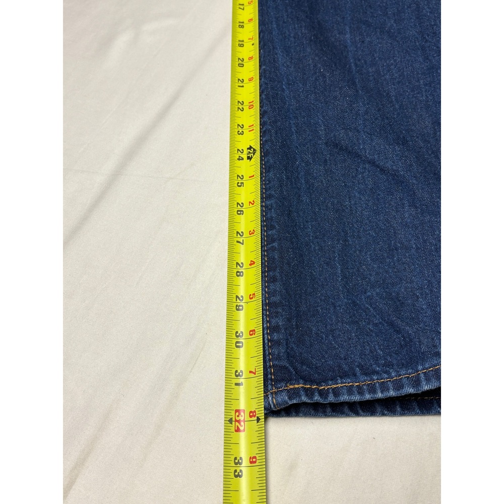 Levis 501 Original Fit Mens Dark Wash Straight‎ Leg Button Fly Jeans 38x32 - Picture 13 of 15